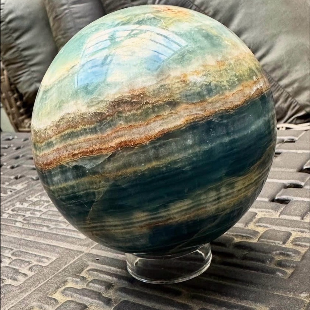 Massive Blue Onyx Crystal Sphere